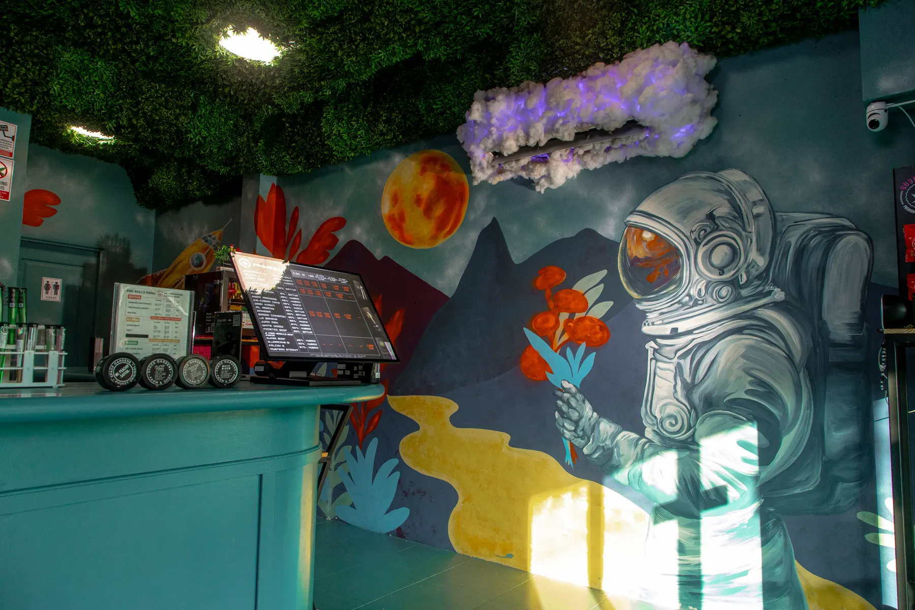 Space Gardens Bang Tao interior mural and counter