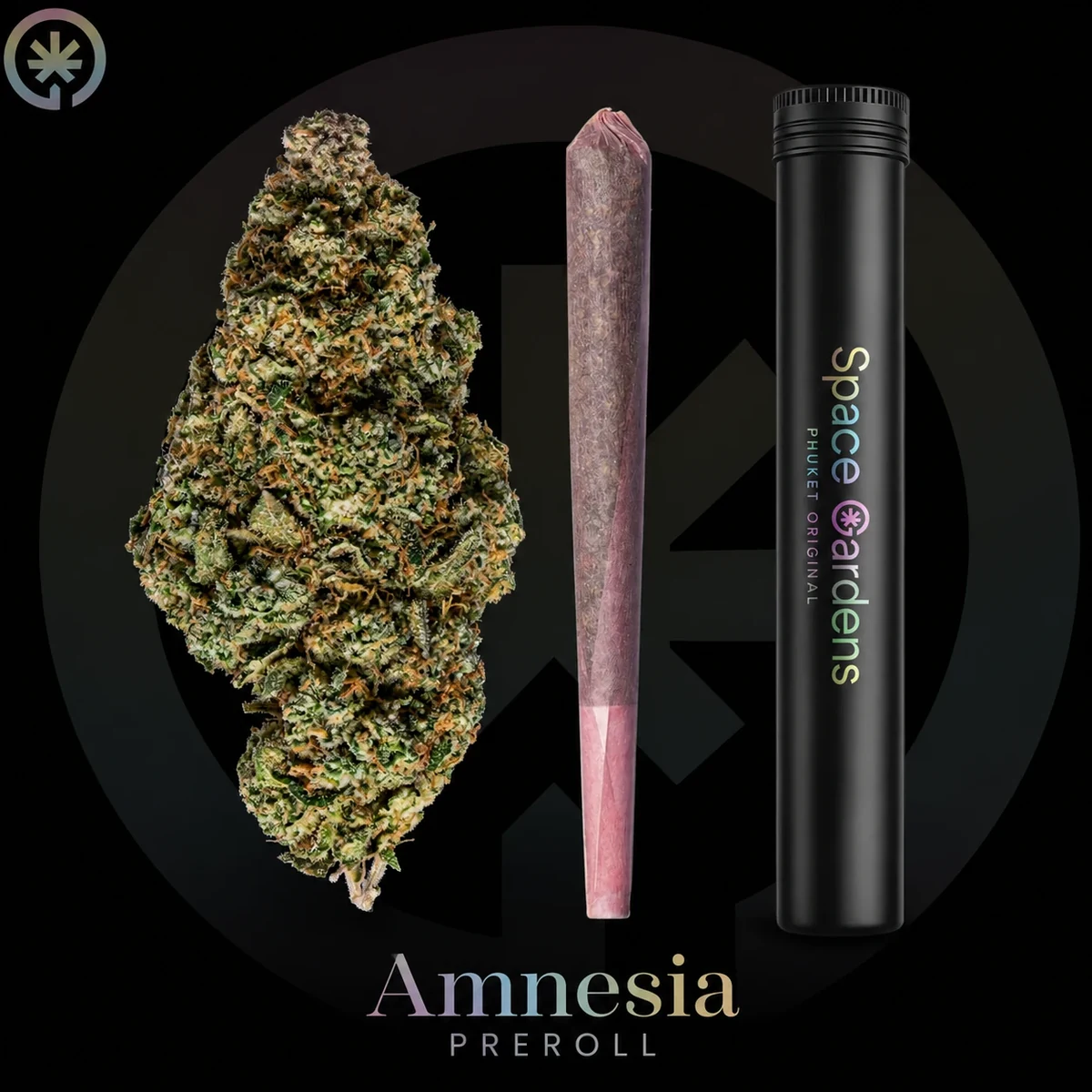 Amnesia pre-roll in Phuket with flower and Space Gardens tube