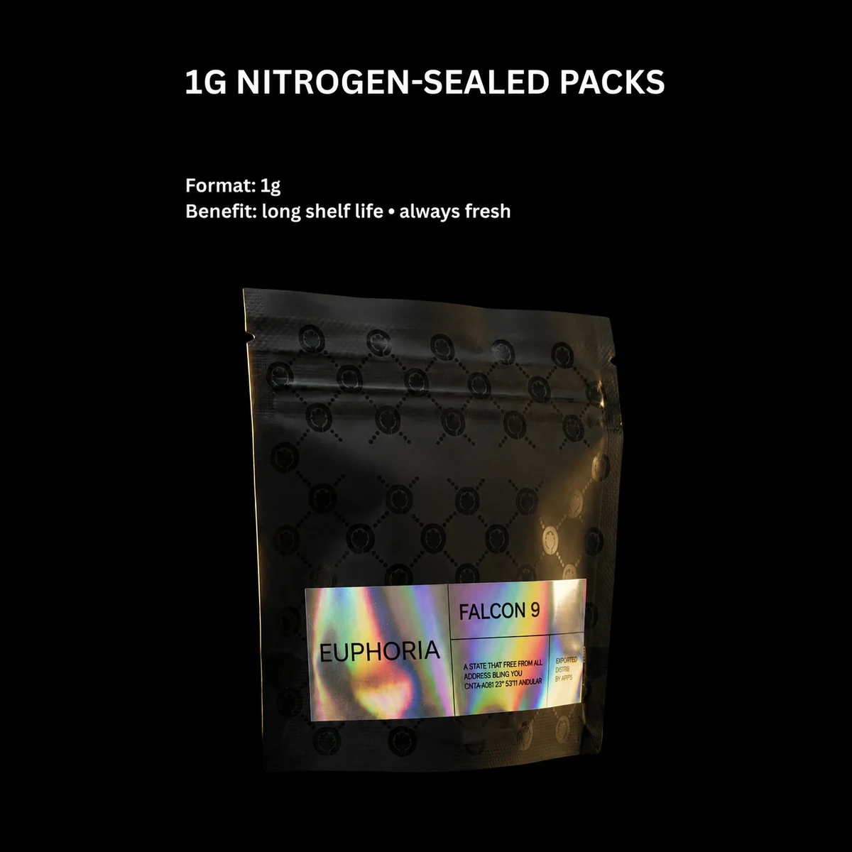 Falcon 9 1g nitrogen-sealed flower pouch