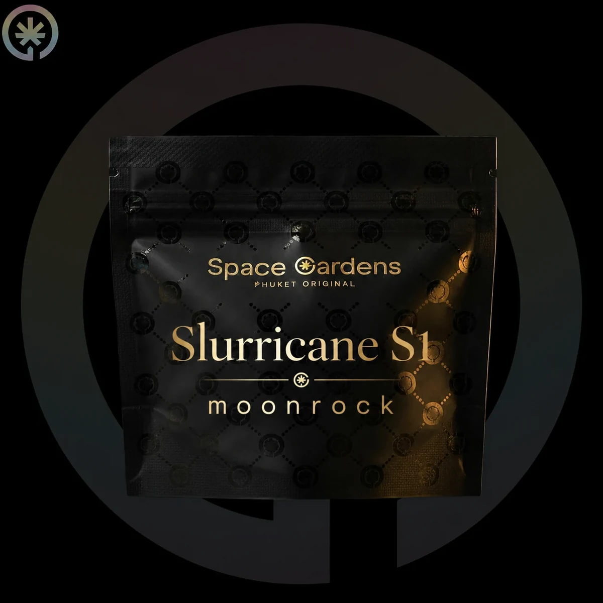 Moonrock Slurricane S1 branded Space Gardens pouch