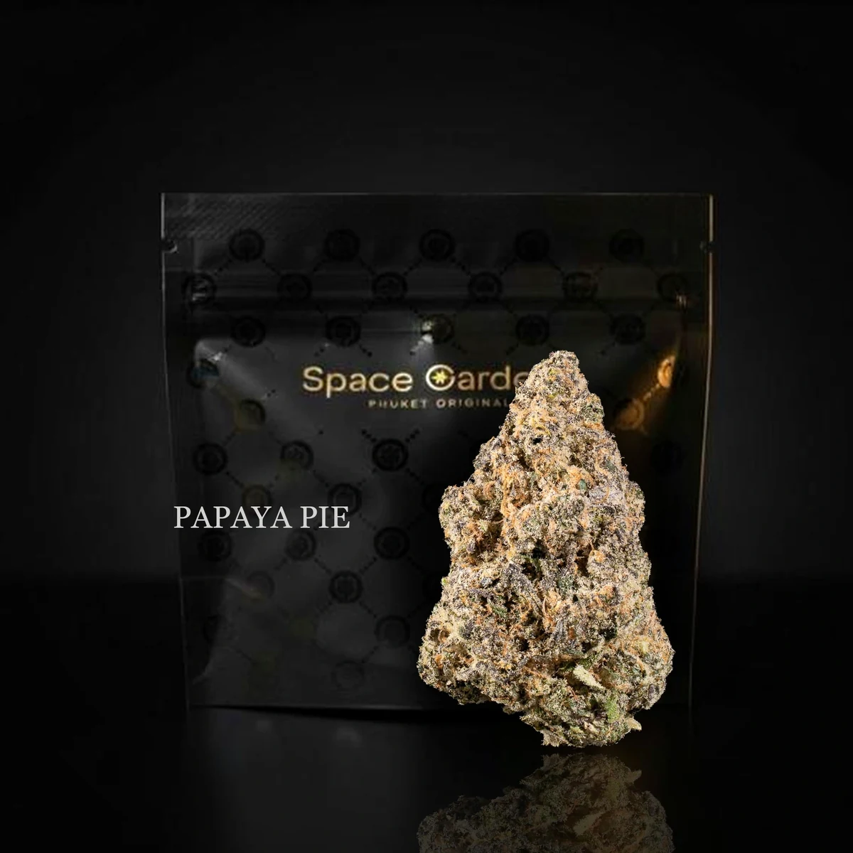 Papaya Pie Cannabis Flower close up at Space Gardens Phuket