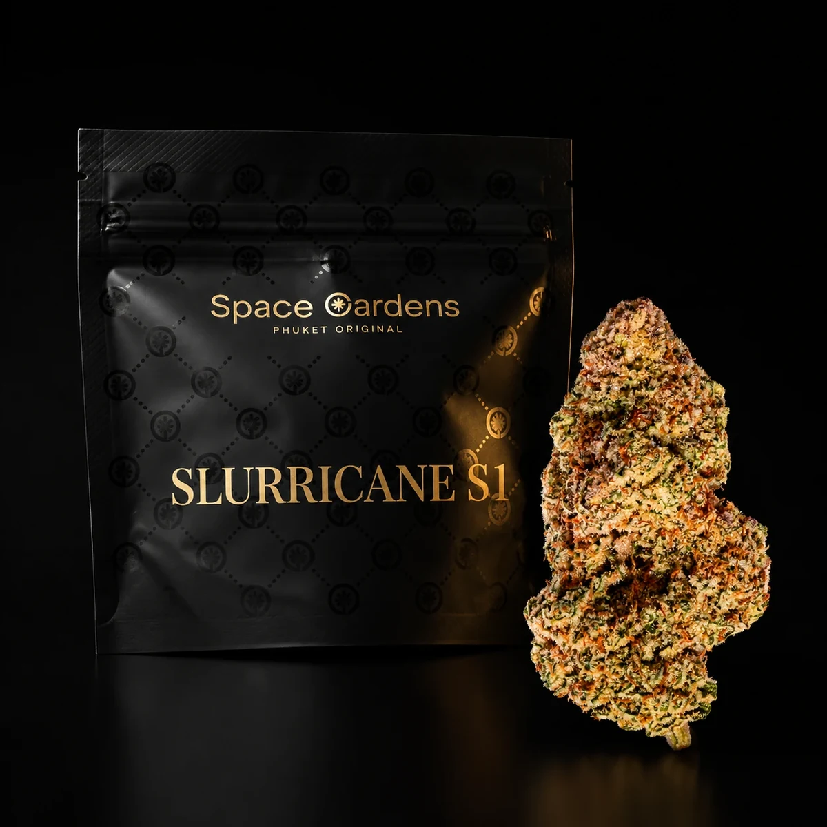 Slurricane-S1 Cannabis Flower close up at Space Gardens Phuket